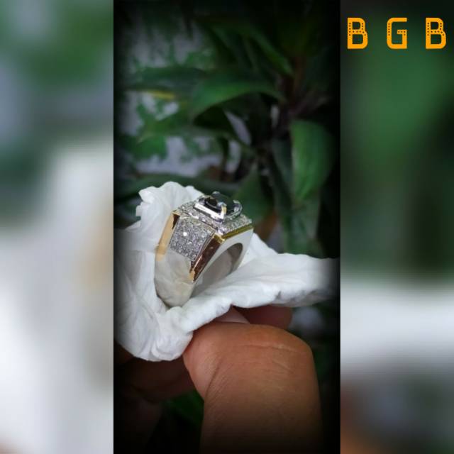 ASLI Cincin Mata Berlian Hitam