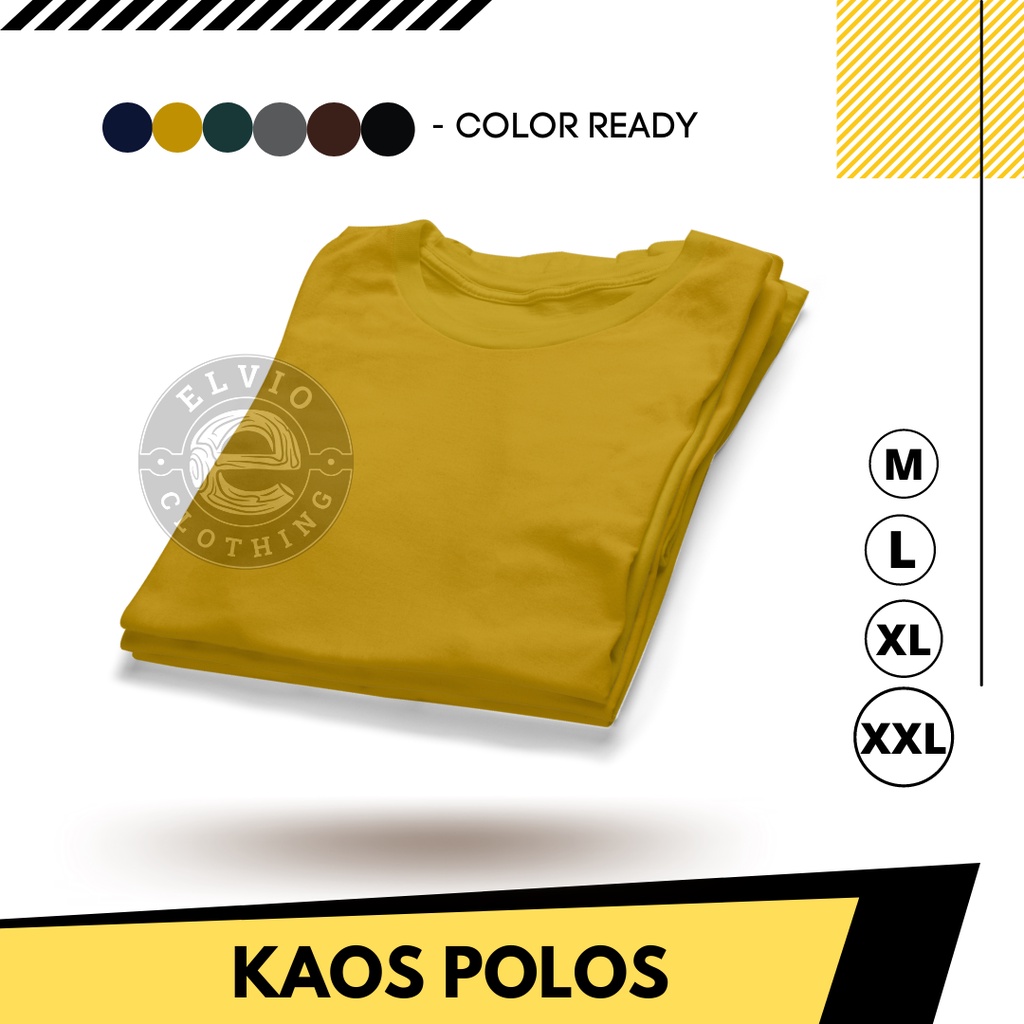 [ BISA COD ] ELVIO KAOS POLOS OBLONG PRIA WANITA UNISEX DISTRO TSHIRT LENGAN PENDEK ROUND NECK REGULER FIT