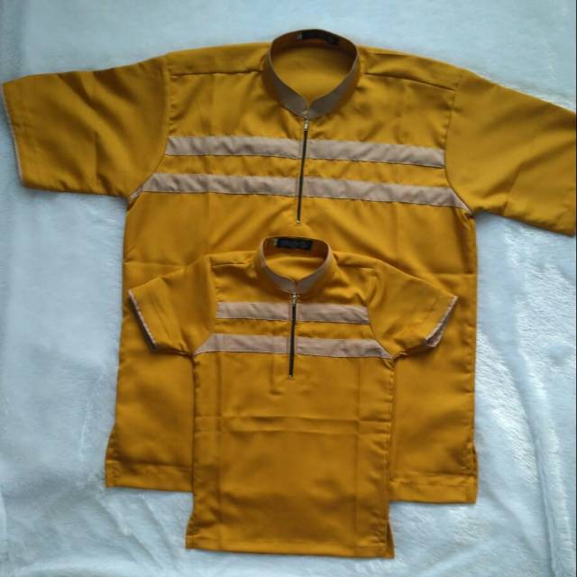 Koko couple ayah dan anak warna mustard  / koko couple