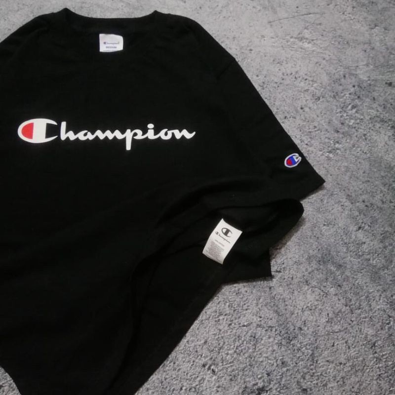 Kaos T-shirt Champion Premium Fulltag&amp;Lebel (Terbeseller) Banyak Variasi Warna