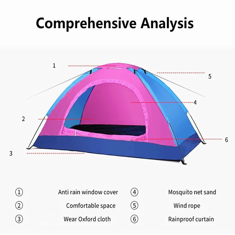 Tenda Camping Dome Mendaki Gunung 150x200x130cm Tenda Camping Waterproof Tenda Camping Kemah Gunung Outdoor Indoor Tenda Camping Lipat Anti Air Tenda Gunung Murah