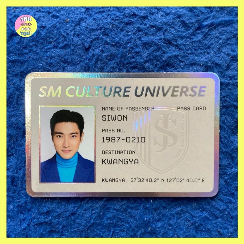 [READY] SIWON SUPER JUNIOR OFFICIAL Hologram Holo PC ID Card Passcard from SMCU Express KWANGYA Pass