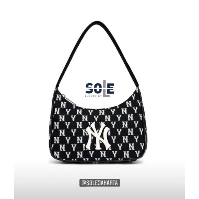 MLB Hobo Bag Black White