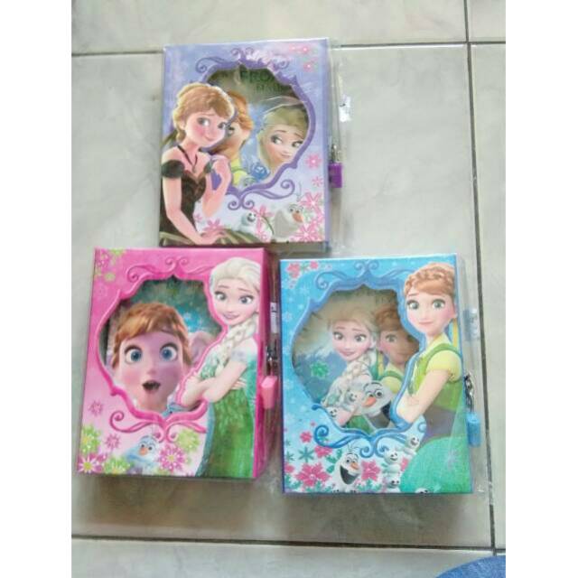 

Buku diary kecil karakter frozen + gembok