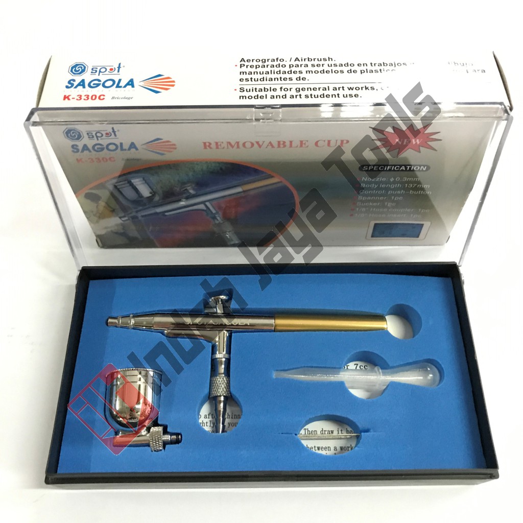 Air Brush Kit 22 cc SAGOLA K-330C - Spray Gun Lukis Pen Paint Spet