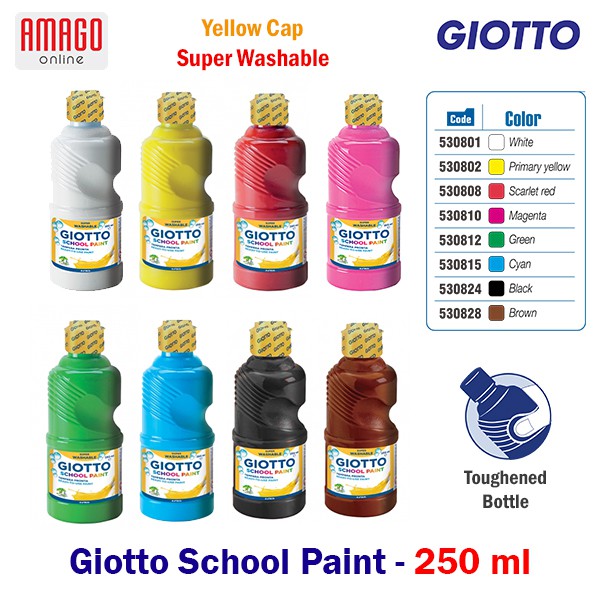 CAT POSTER - PAKET LENGKAP ISI 8 WARNA - GIOTTO SCHOOL PAINT 250 ml