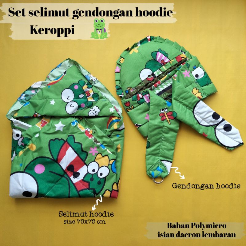 set gendongan selimut hoodie