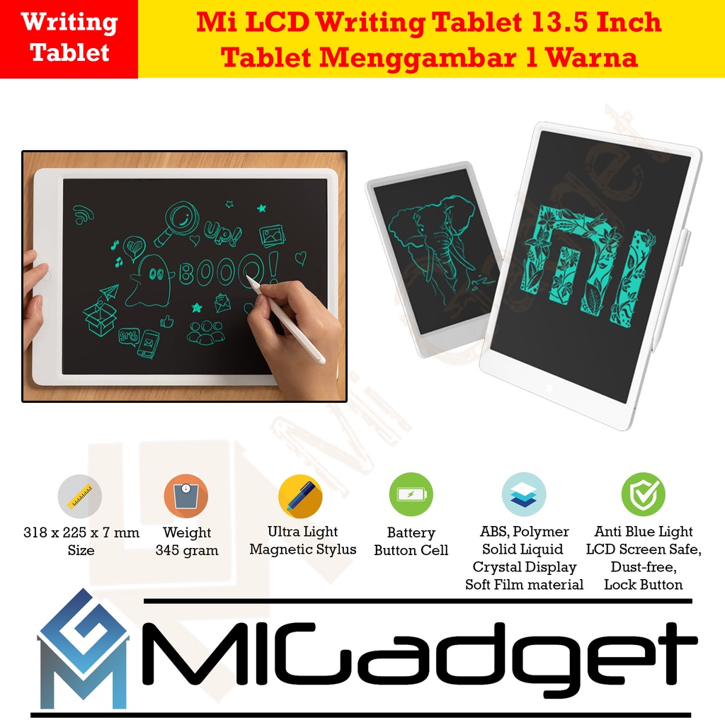 Xiaomi Mi LCD Writing Tablet 13.5&quot; - Tablet Anak Gambar 1 Warna