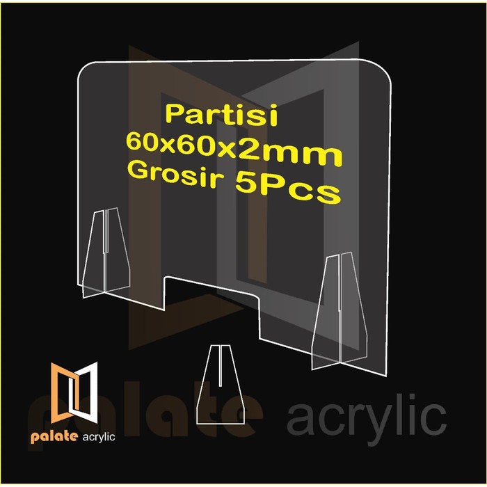 

PARTISI / SEKAT / PEMBATAS MEJA AKRILIK 60x60 / ACRYLIC 2MM / MEJA KASIR