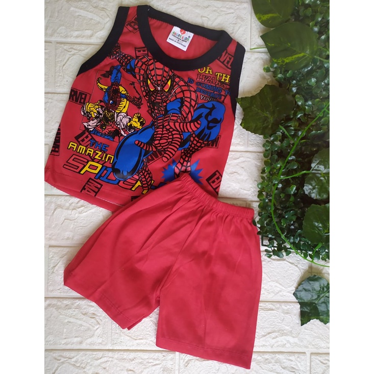 Setelan Anak Lengan Singlet Karakter Animasi | S-M-L-XL-XXL | Spider