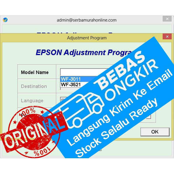 Resetter Epson WF-3011 / WF-3521 UNLIMITED 1 PC