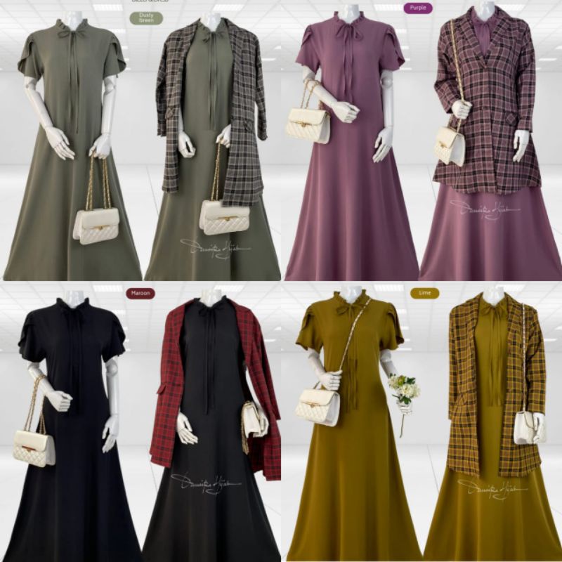Zaina dress set blazer // inner dress dan outer by Damaira hijab