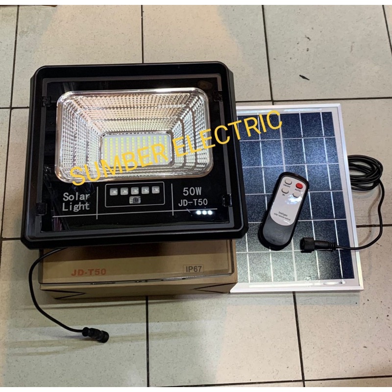 Lampu Sorot Led Floodlight 50W 50 Watt Solar Panel Tenaga Surya