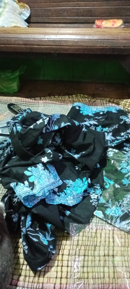Batik Couple Keluarga Sania Ruffle Ori Ndoro Jowi Dnt Motif Cibulan Biru Termurah Shopee