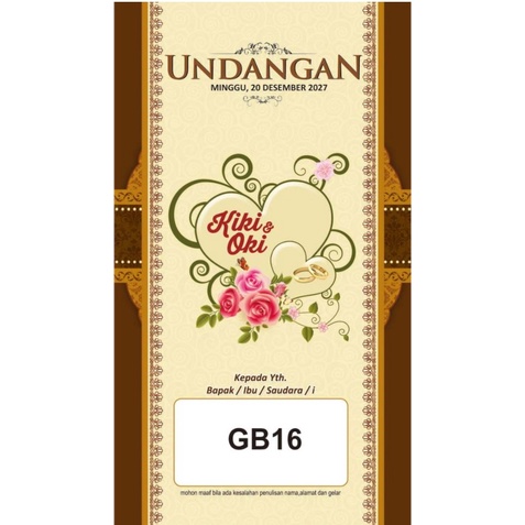 

( Cetak ) Undangan GB 16 Murah