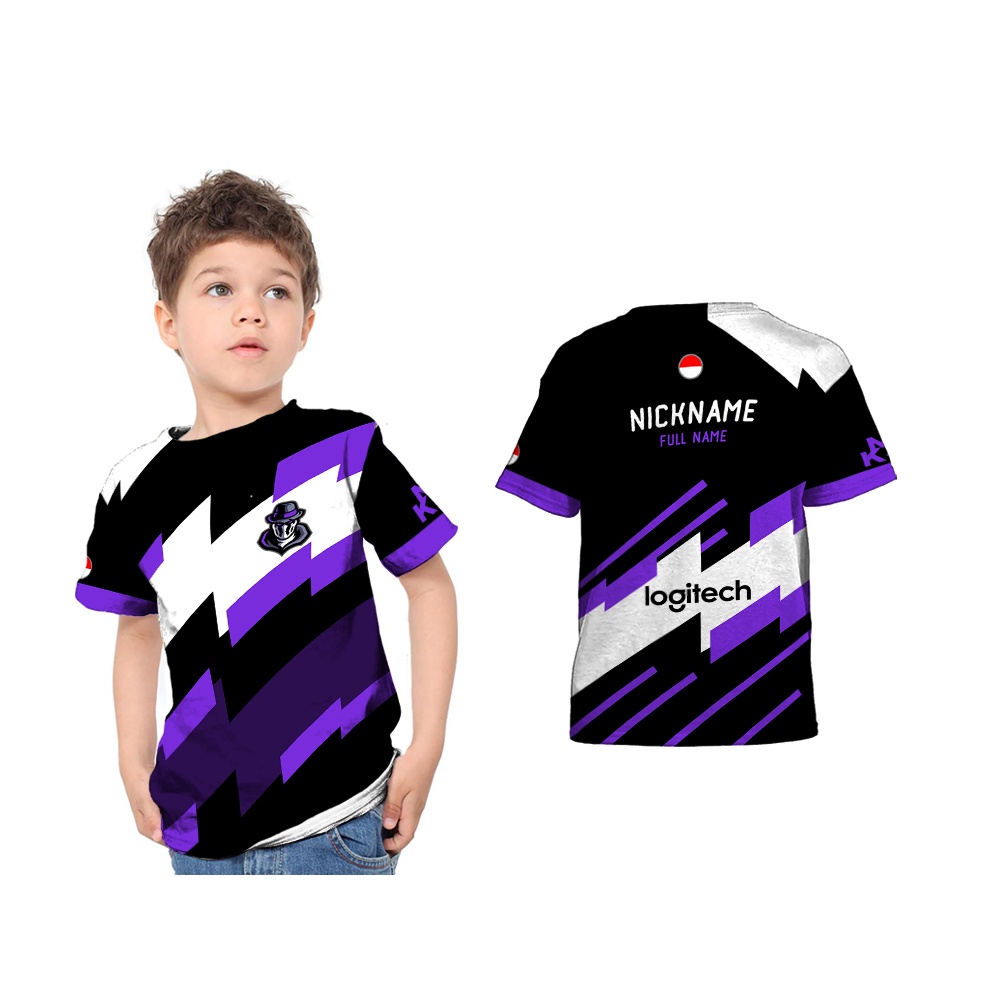 Jersey Esports Custom Anak Anak Cewe Cowo Full Printing Free Custom Nama - Kaos Tshirt Baju Esports Anak 02