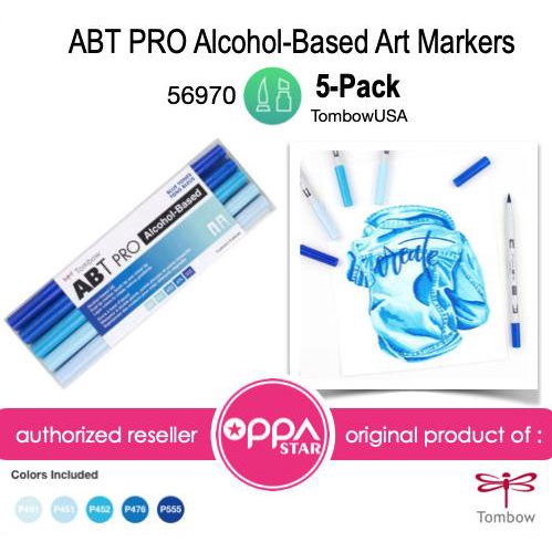

(BISA COD) Tombow Brush Pen Dual ABT Pro Set 5 Blue Tones - 56970 BERGARANSI Kode 512