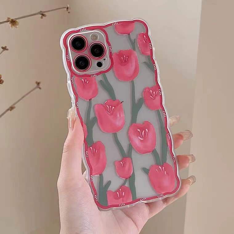 Case Pelindung Desain Mawar Bening Untuk IPhone 13 / 12 Pro Max / 11 / XS / XR / X / 8 / 7 / 6 Plus Mini