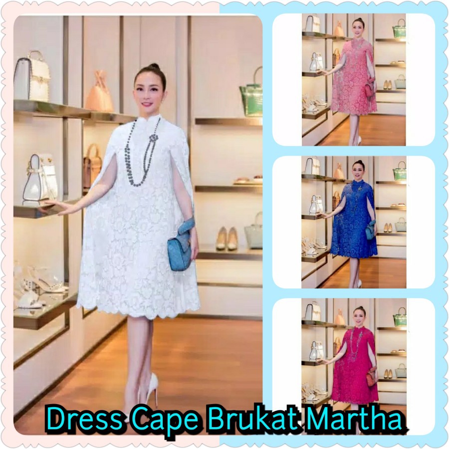 DS1589 - DRESS PESTA NATAL BRUKAT LACE DRESS PARTY KOREA