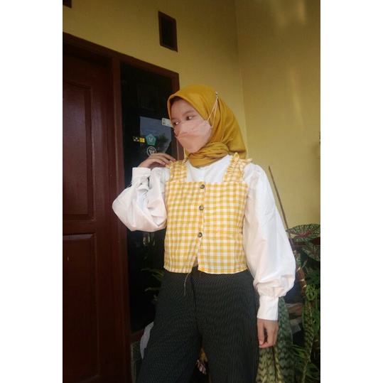 Rompi Top Kotak-Kotak Wanita
