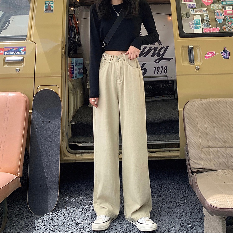 XIAOZHAINV Celana Jeans Wanita Korean Style High Waist 1123