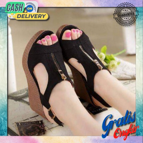 Wedges Wanita Sand Terbaru New Emory Camaya Import Origina Du94 Oz358 Sandal Wedges Wanita Crocod Vh