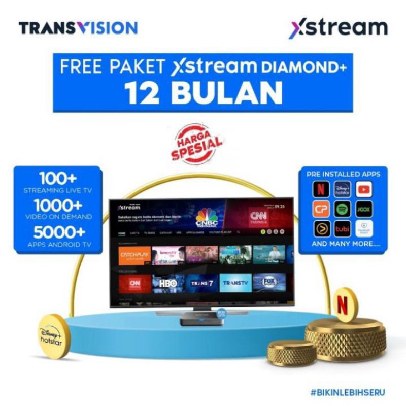 TransVision Xstream Android TV Box Gen ke 2 - Free Open All Channel 12 Bln