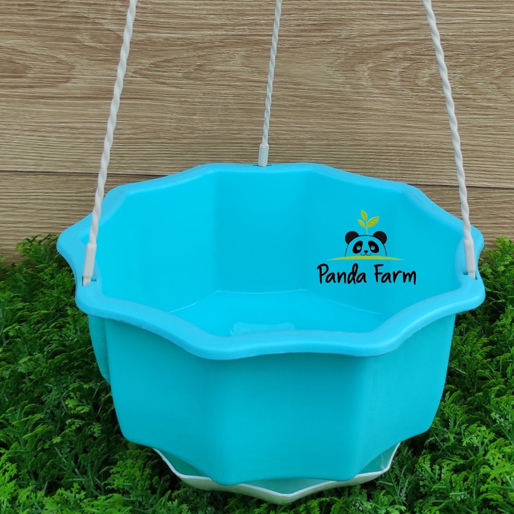 Pot Gantung Bunga Tanaman Cantik no 6 Enoki - Warna Toska