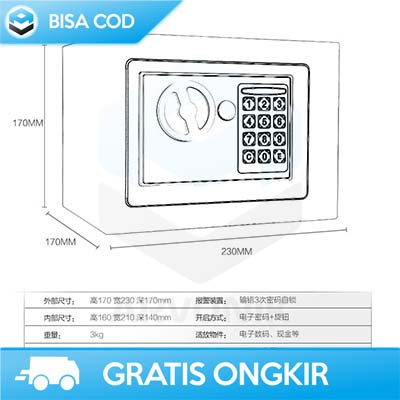 BRANKAS MINI KOTAK PENYIMPANAN TAFFGUARD 17E 4.6L ORIGINAL SAFE DEPOSIT BOX BRANGKAS UANG PASSWORD ANGKA