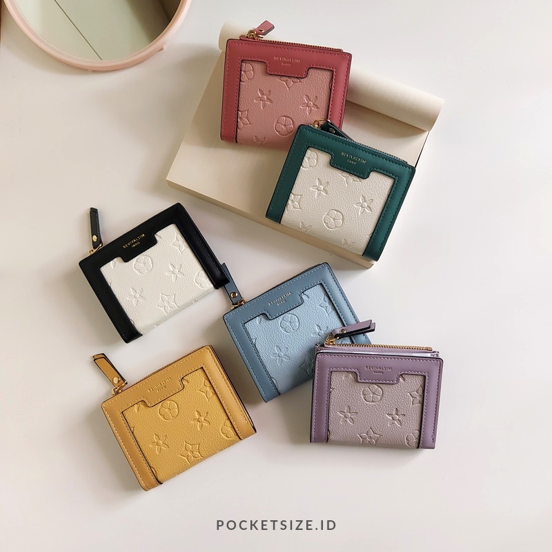 (COD) YADAS dompet lipat wanita / cewek import small 3 slot kartu calista