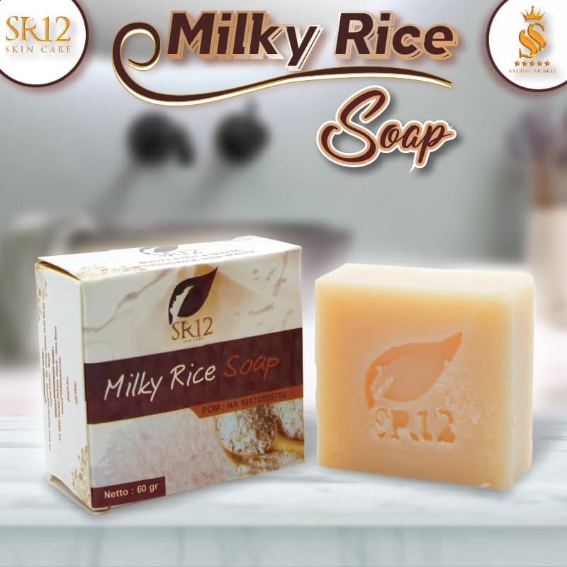 SABUN BERAS SUSU BPOM / MILKY RICE SOAP SR12 / SABUN PEMUTIH WAJAH / SABUN WAJAH KOMBINASI / saudagarsr12