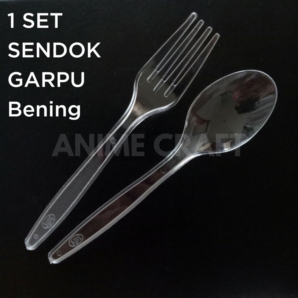 Sendok Bening / Sendok Hitam / Garpu Bening / Garpu Hitam ISI 25 PCS