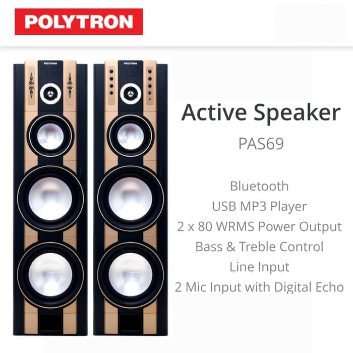 Speaker Active Polytron PAS 69 Bluetooth double woofer XBR