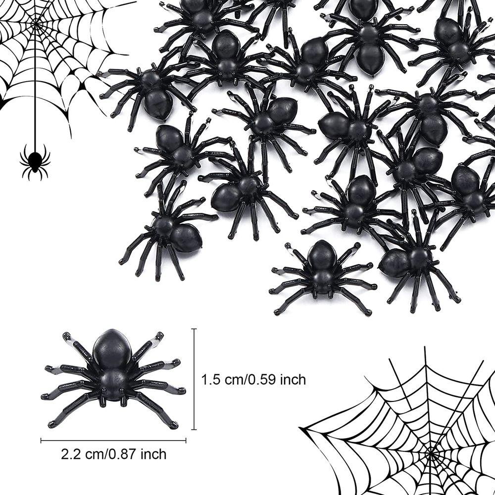 QUINTON Spider Palsu Mini 100PCS/lot Luminous Dekorasi Plastik Ulang Tahun Halloween Prank Props