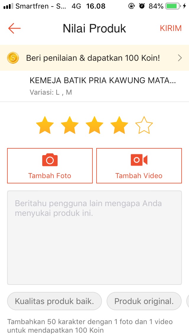 Kemeja Batik Pria Kawung Matahari