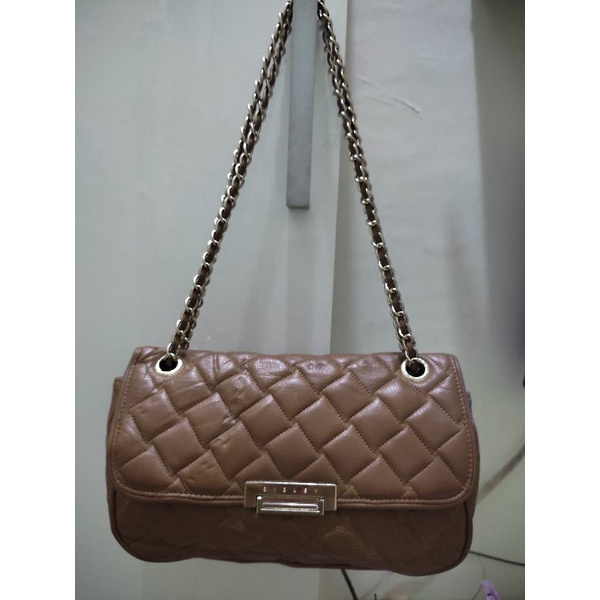 Sisley sling rantai kulit asli preloved bag, tas sisley preloved