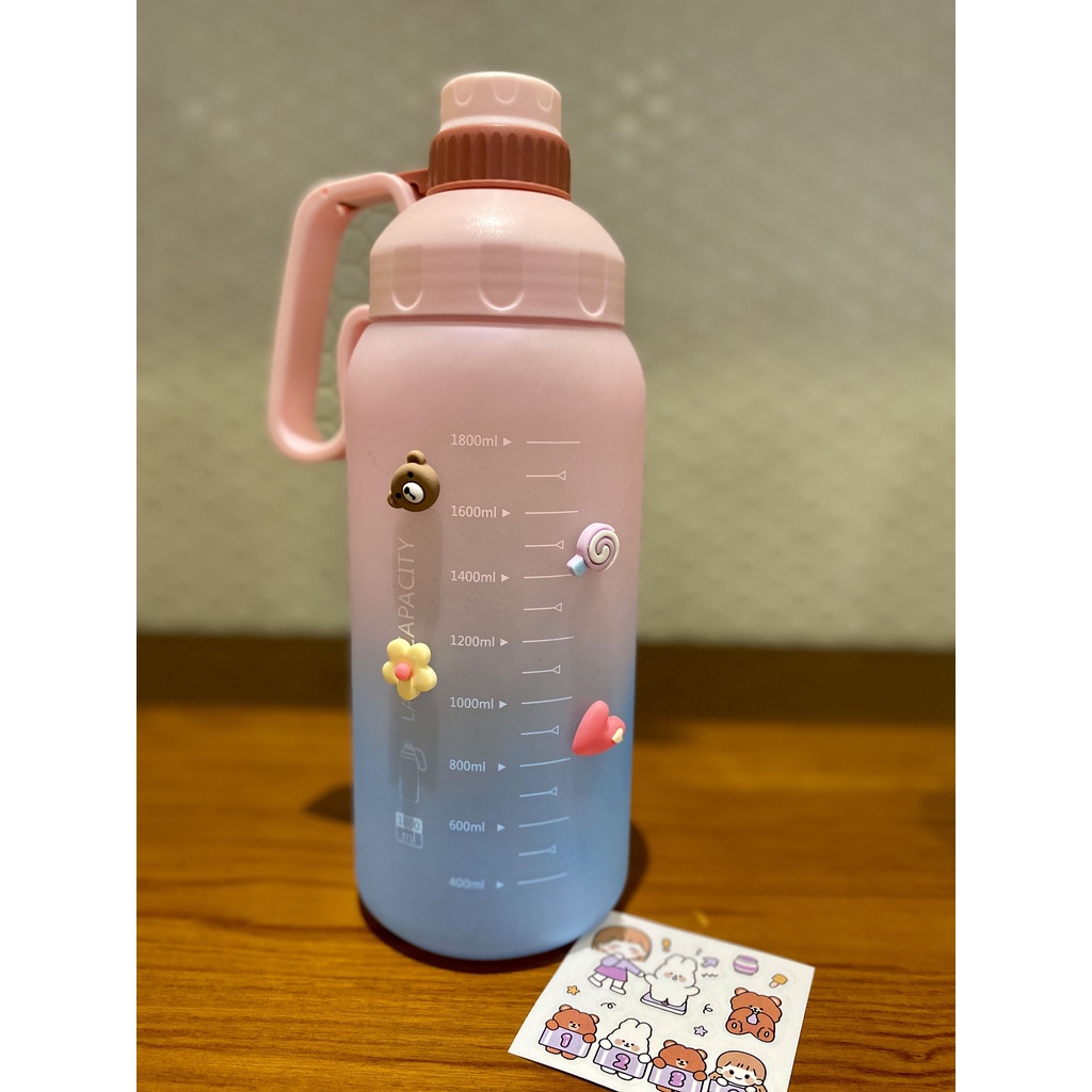 Botol Motivasi  Botol Minum Anak Lucu  Tempat Minum Viral 1800 ml