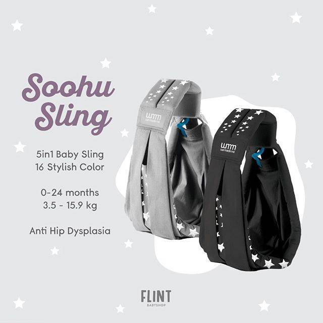 Soohu sling classic gendongan bayi anak murah superstar grey black red