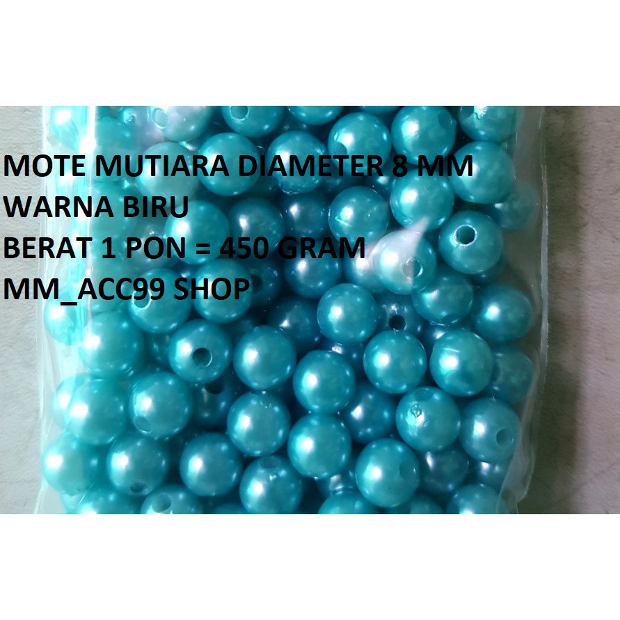 1 Pon Manik Mote Mutiara Diameter 8mm - Payet Mutiara 8mm