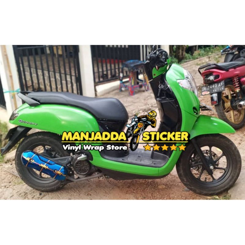 STIKER SKOTLET MOTOR WARNA HIJAU DAUN