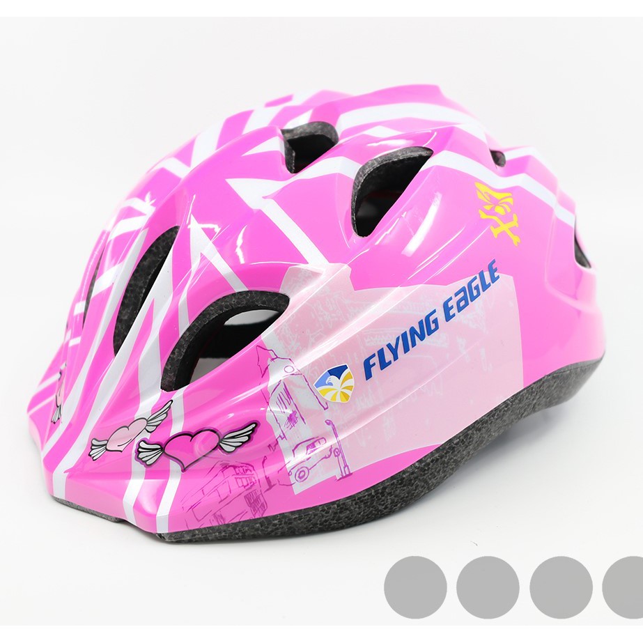 Helm Anak pink Biru Sepatu Roda dan Sepeda Merk Flying eagle v5