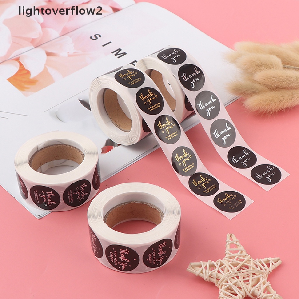 (lightoverflow2) 500pcs / roll Stiker Label Tulisan Thank You Untuk Dekorasi Scrapbook / Cupcake