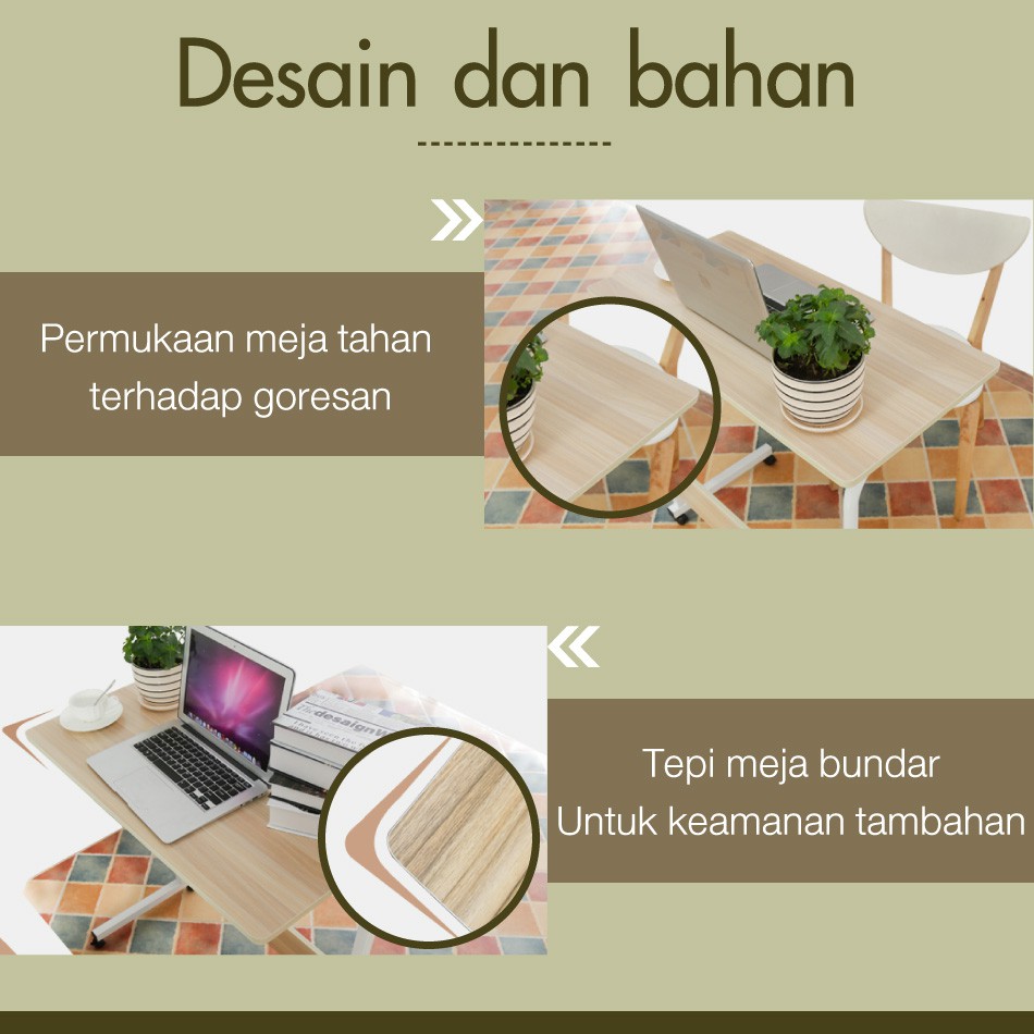 DISKON BEST SELLER!! Meja Laptop Roda Serbaguna Belajar Dll Tinggi Bisa Di Atur Multifungsi Termurah