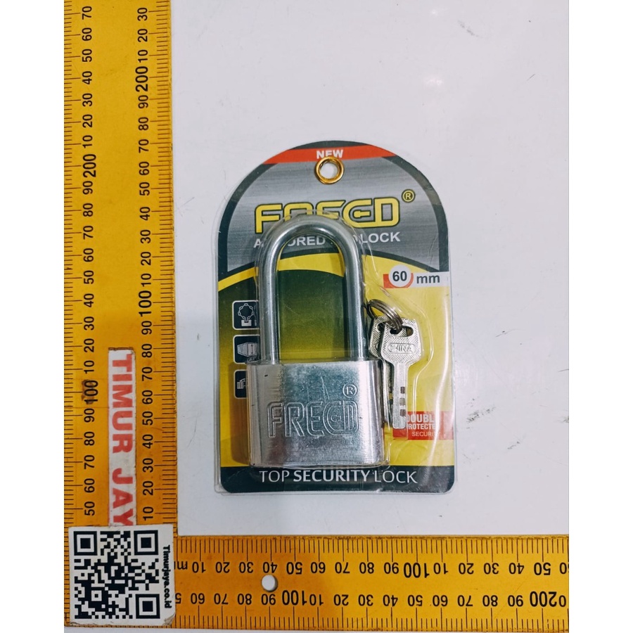 Gembok Nekel PANJANG FREED 60 mm Rumah Industri Padlock Pagar Rantai