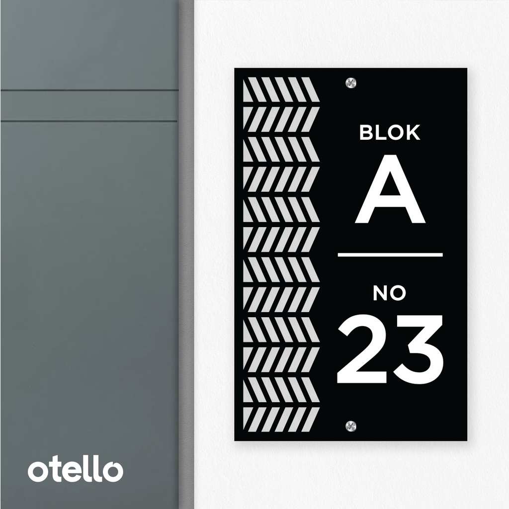 Otello Custom Papan Alamat Rumah Nomor Acrylic Nomer No Minimalist Print Akrilik Label House Number Label Aesthetic Mewah Modern