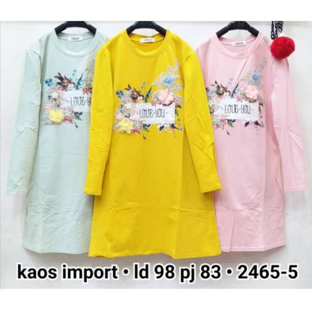 Tunik Bahan Kaos Import Aplikasi Timbul Harga Sudah Dapat 3 Pcs Baju Dan 3 Warna Untuk Setiap Model Shopee Indonesia