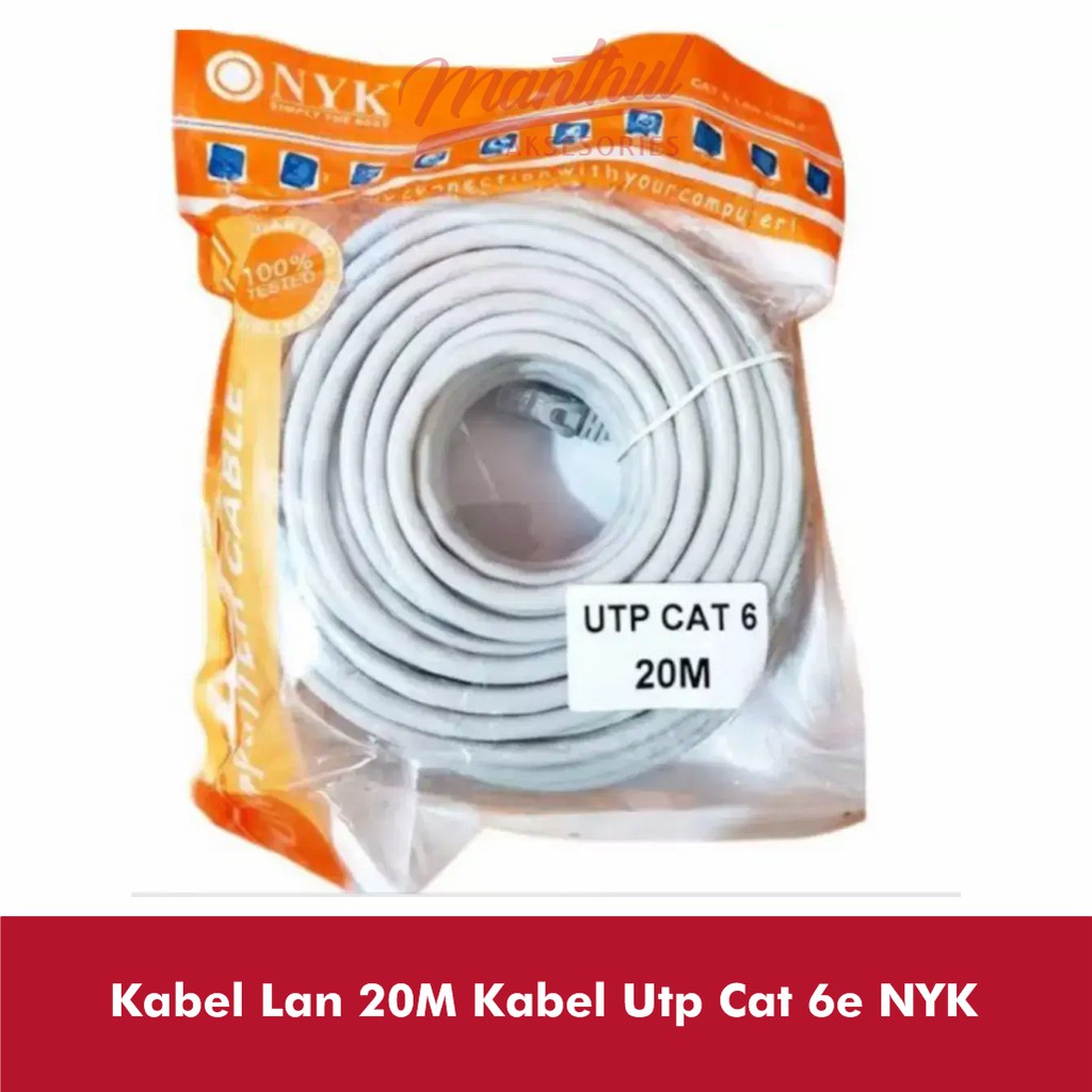 NYK CAT6 20M UTP Cable Networking Straight-Through Kabel LAN Cat 6