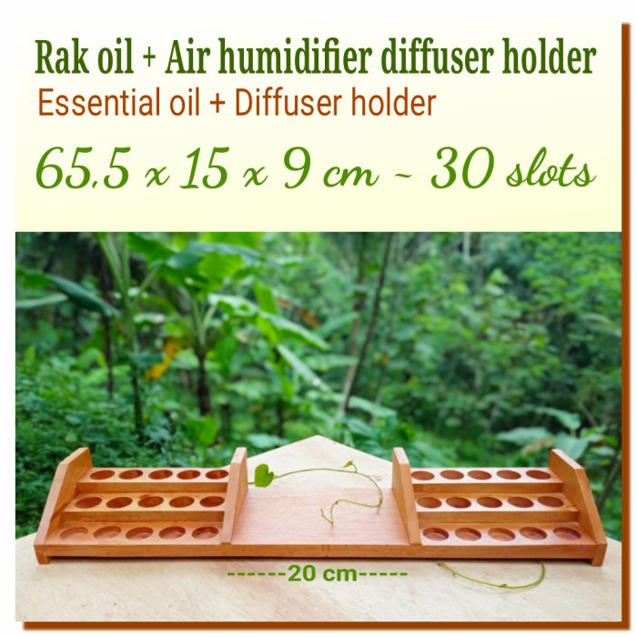 Rak oil kayu 65x15x9 air humidifier diffuser holder rak essential oil