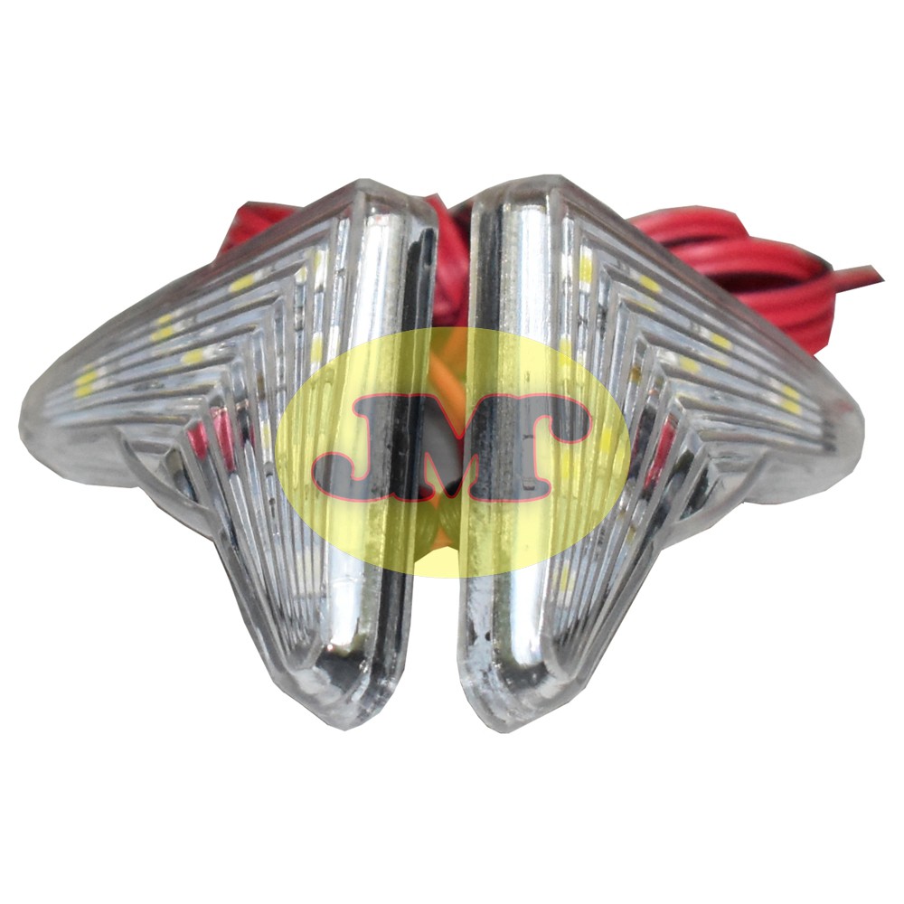 Lampu Sen Motor Dan Mobil LED Tempel Model V Cahaya Putih Dan Biru Universal Murah