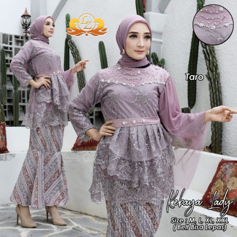 Permata Olshop / Kebaya Blouse Lady LK / Kebaya Modern / Baju Wisuda Terbaru / Brokat Pesta Mewah / Setelan Baju  Kebaya Wanita